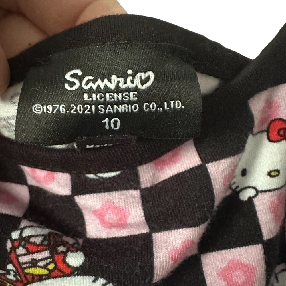 Hello Kitty x NGOrder Checkerboard Bodycon Dress Black Pink Size US 6 - Picture 5 of 9